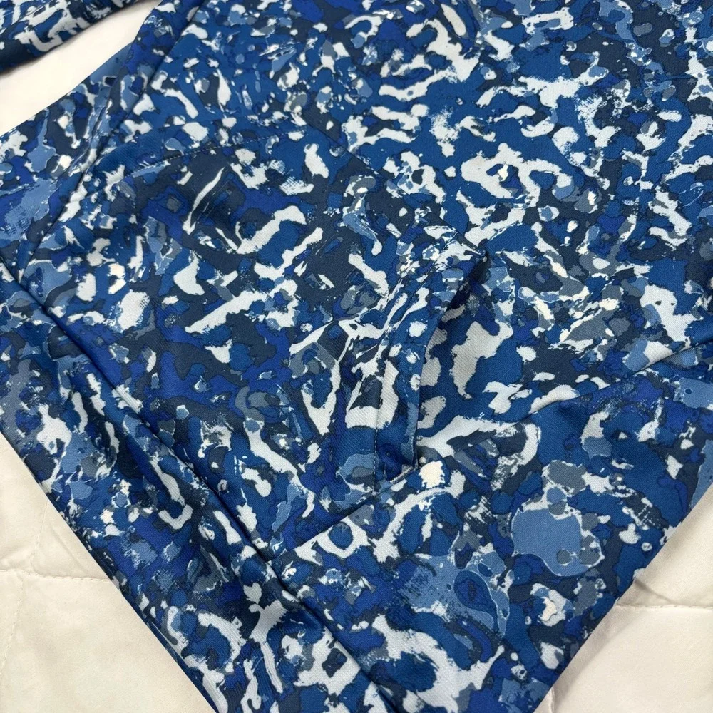 Under Armour Youth Small Hoodie Blue Camo Loose‎ Fit Pullover Fleece Lined